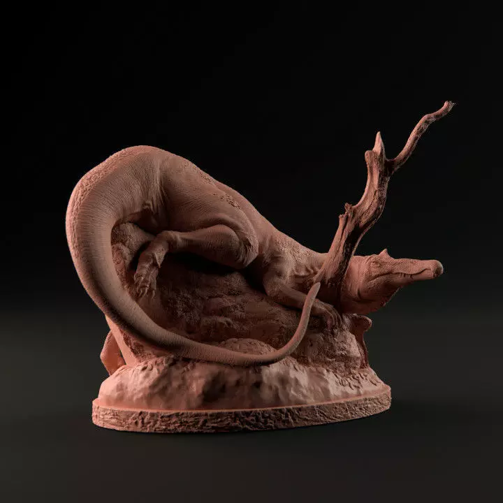 Baryonix resting 1-35 and 1-72 scale pre-supported dinosaur 3D print model_0