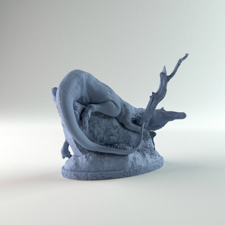 Baryonix resting 1-35 and 1-72 scale pre-supported dinosaur 3D print model_2