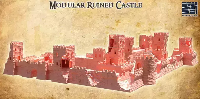 Modular Ruined Castle  28 mm Tabletop Terrain
