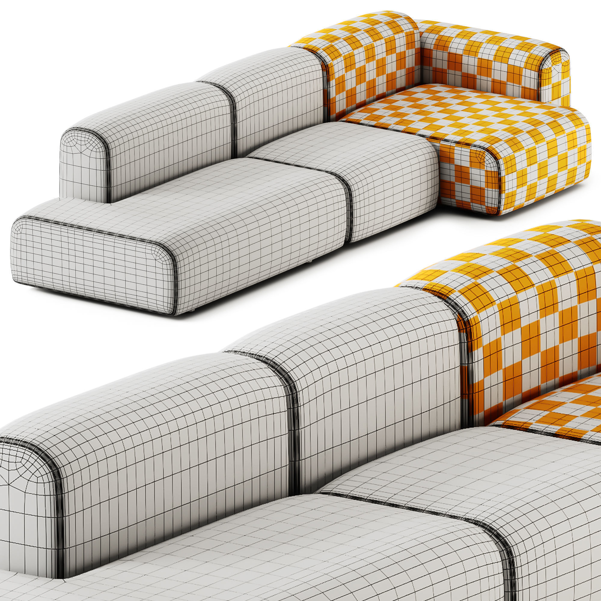 Hay Mags Soft Sofa 3 Seater Combination 3D model_5