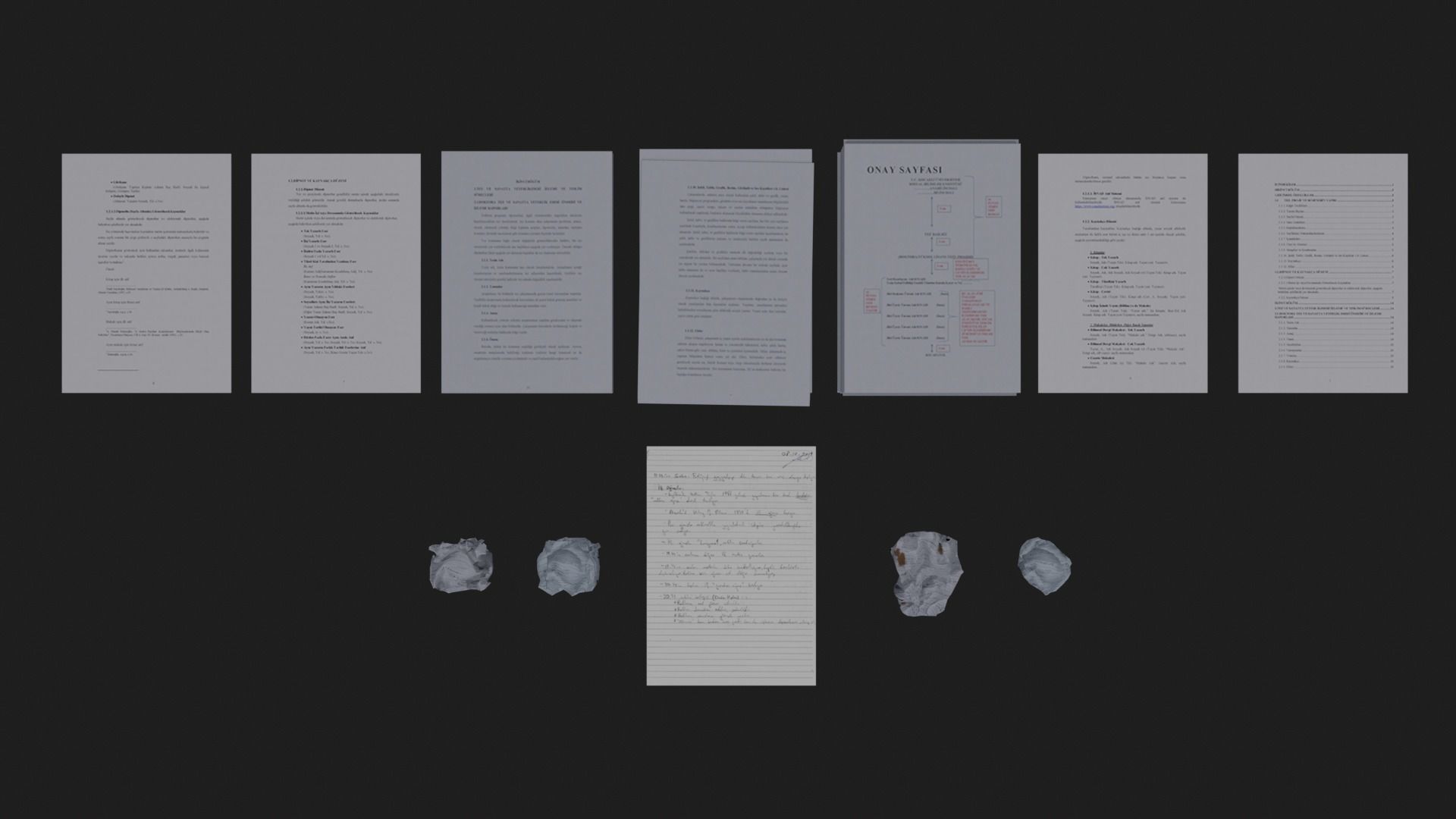 Papers and Bulk Paper Free low-poly 3D model_5