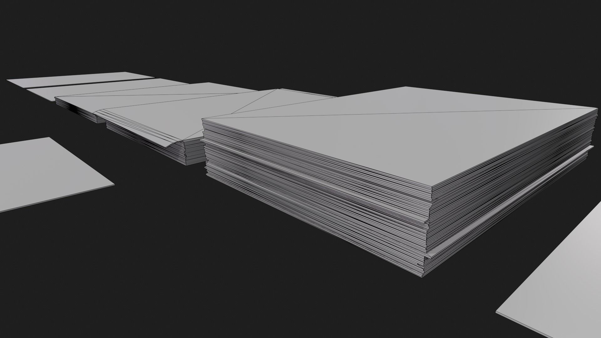 Papers and Bulk Paper Free low-poly 3D model_7