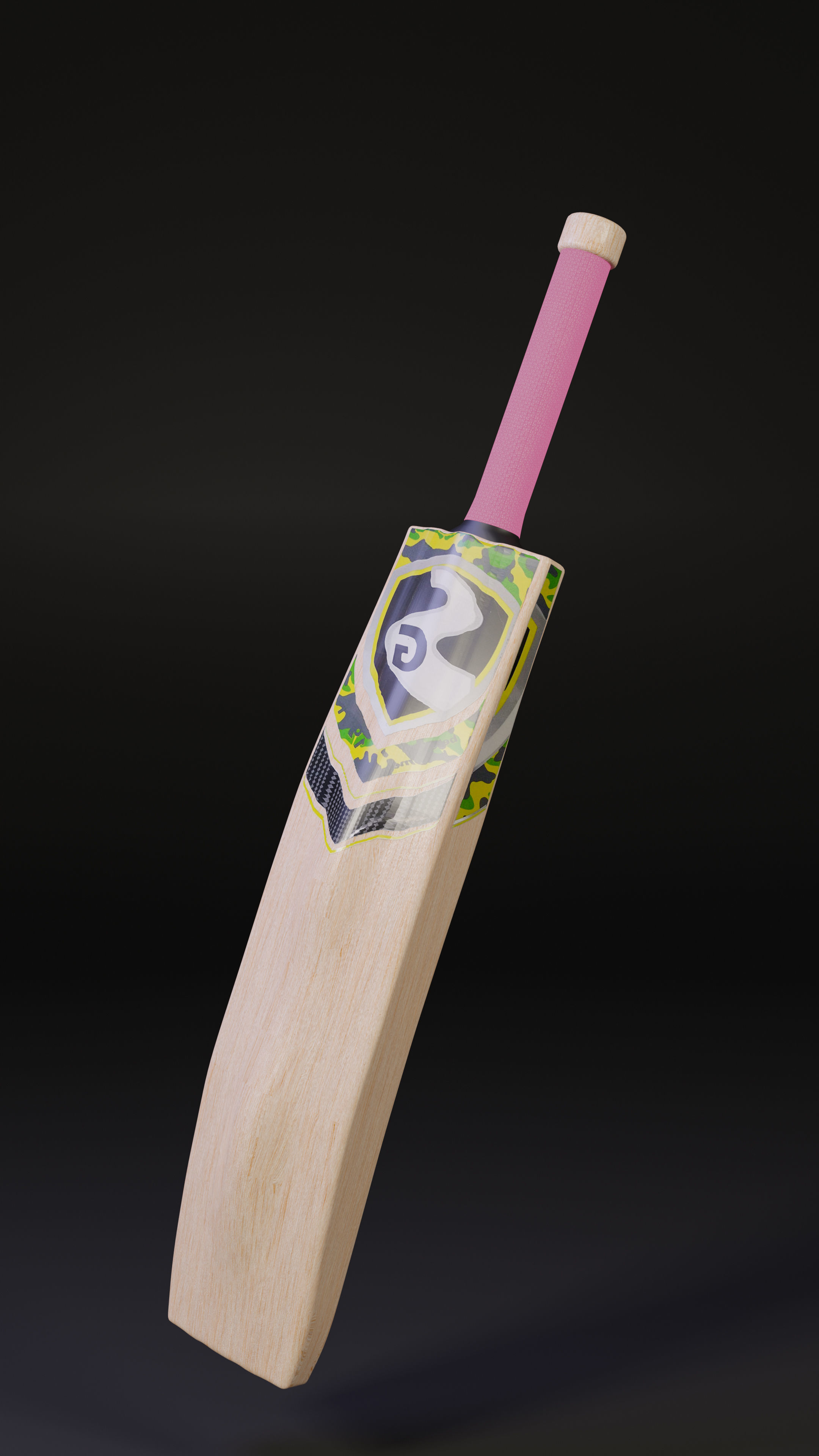 Cricket Bat Leather Rashid Khans Camel bat 3D Blender Low-poly 3D model_4