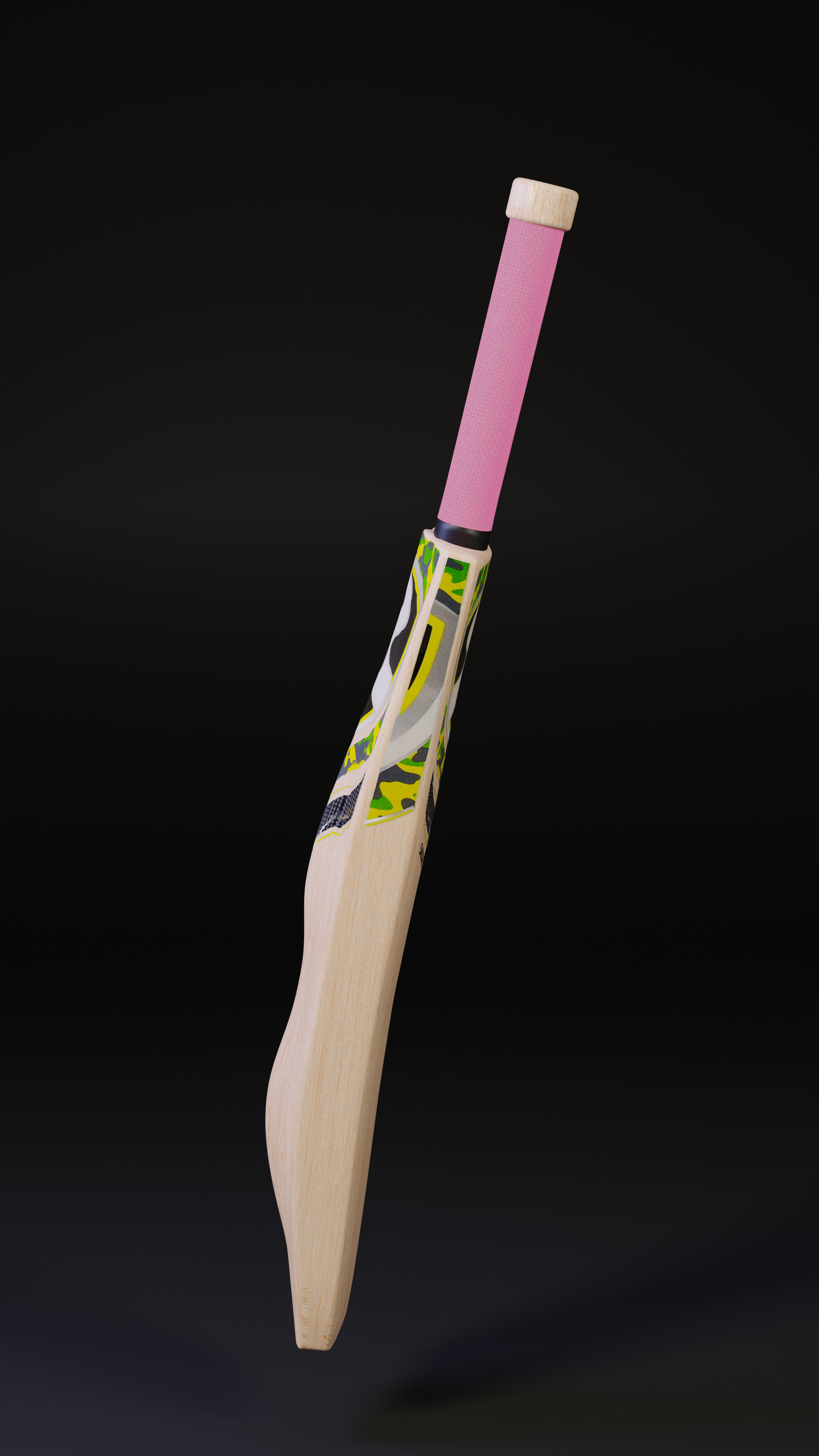 Cricket Bat Leather Rashid Khans Camel bat 3D Blender Low-poly 3D model_2