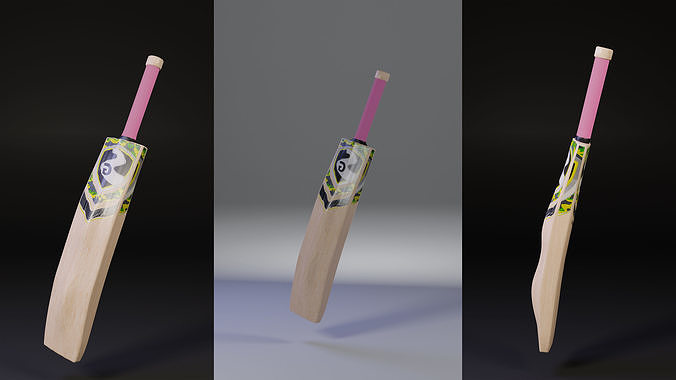Cricket Bat Leather Rashid Khans Camel bat 3D Blender Low-poly 3D model