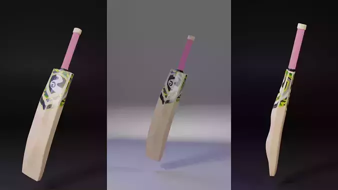 Cricket Bat Leather Rashid Khans Camel bat 3D Blender Low-poly 3D model