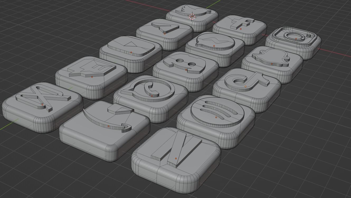 3D Apps Icons Low-poly 3D model_4