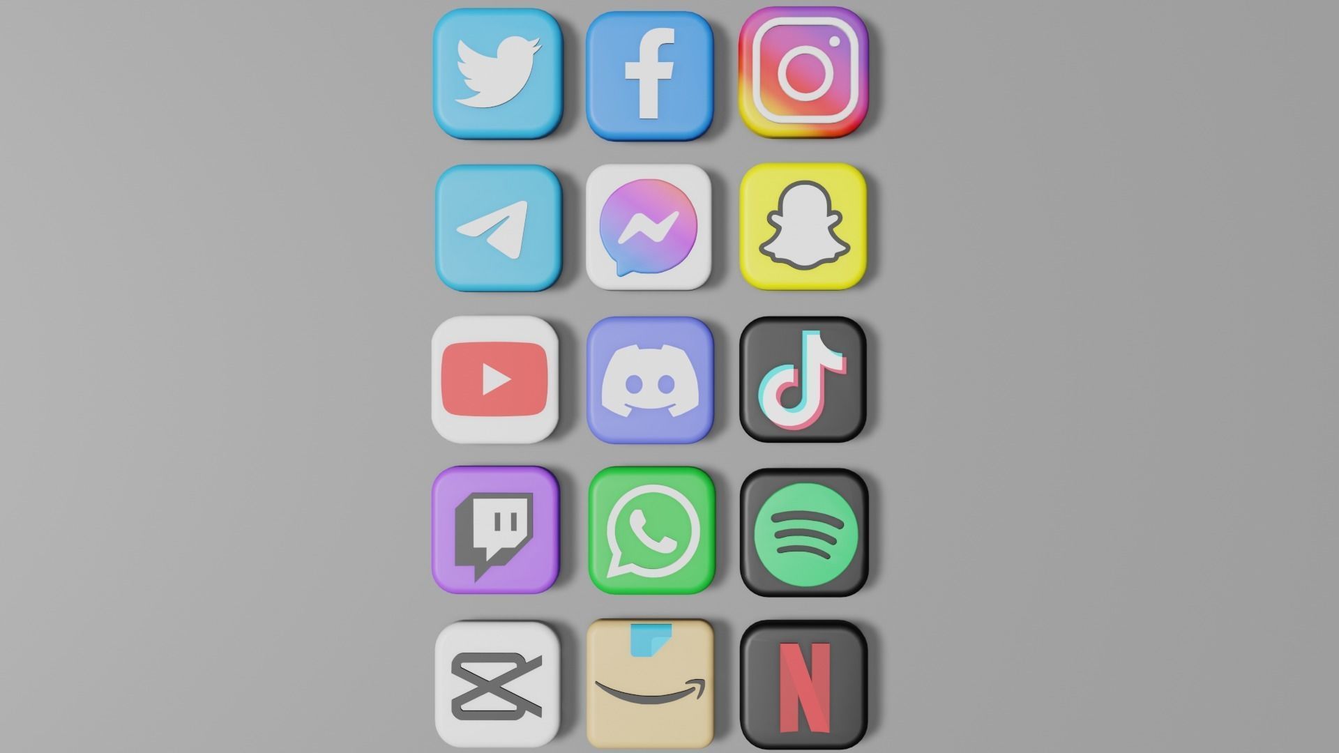 3D Apps Icons Low-poly 3D model_5