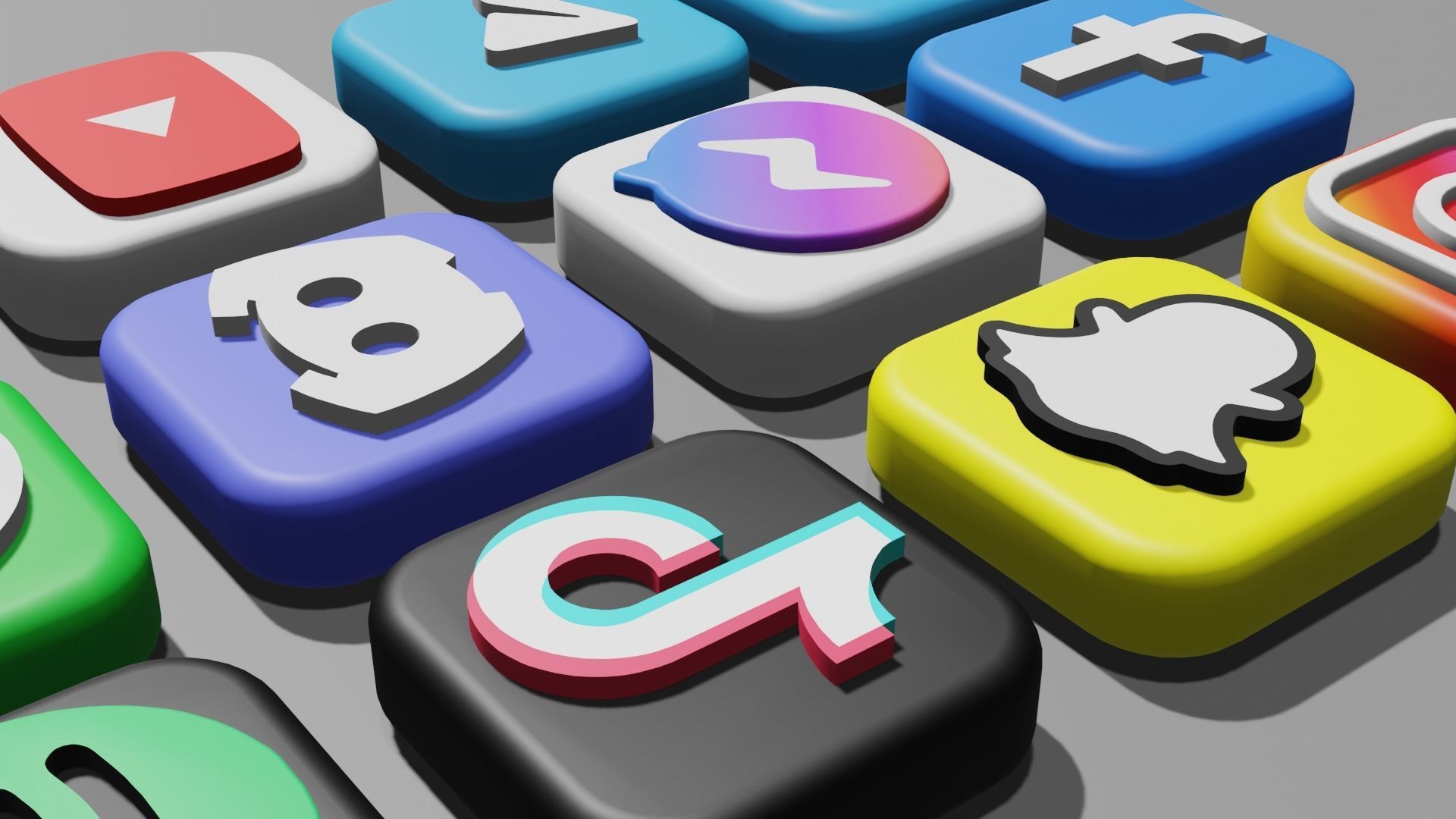 3D Apps Icons Low-poly 3D model_2