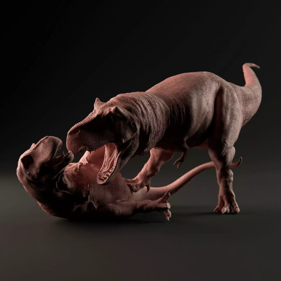 Tyrannosaurus fight 1-35 and 1-72 scale pre-supported dinosaur 3D print model