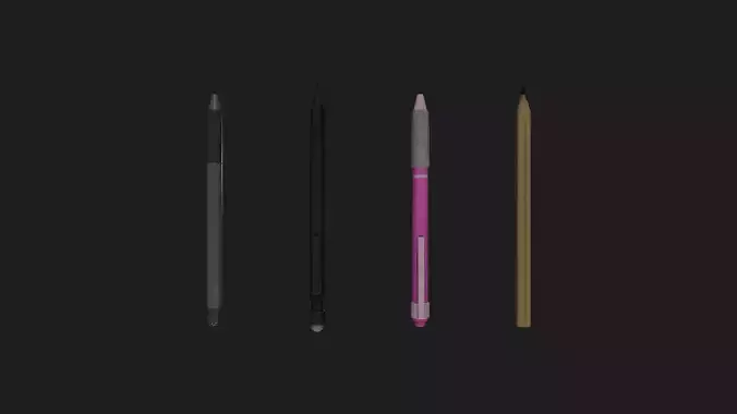 Pens and Pencil Free low-poly 3D model