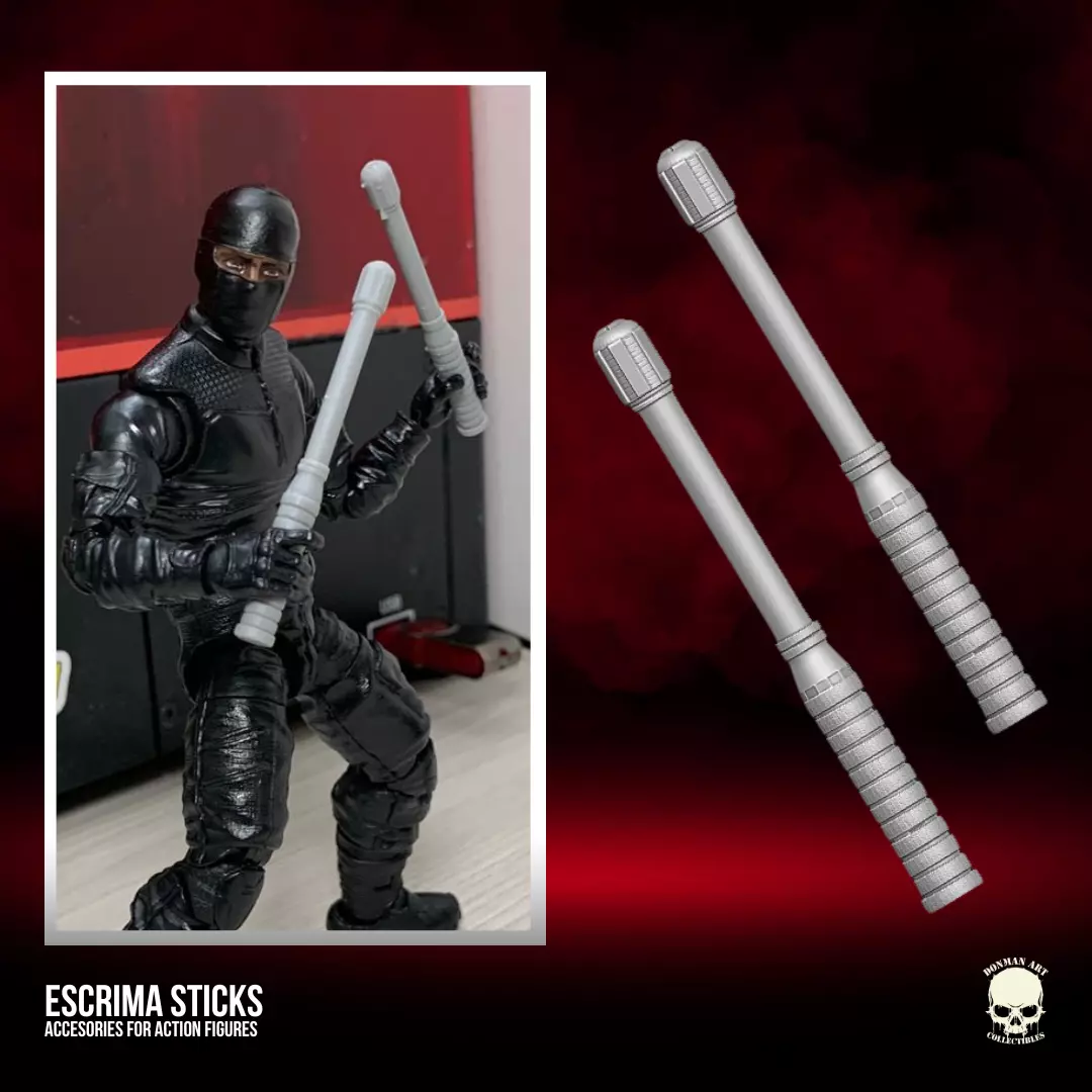 Escrima Sticks 3D printable files for Action Figures Free 3D print model