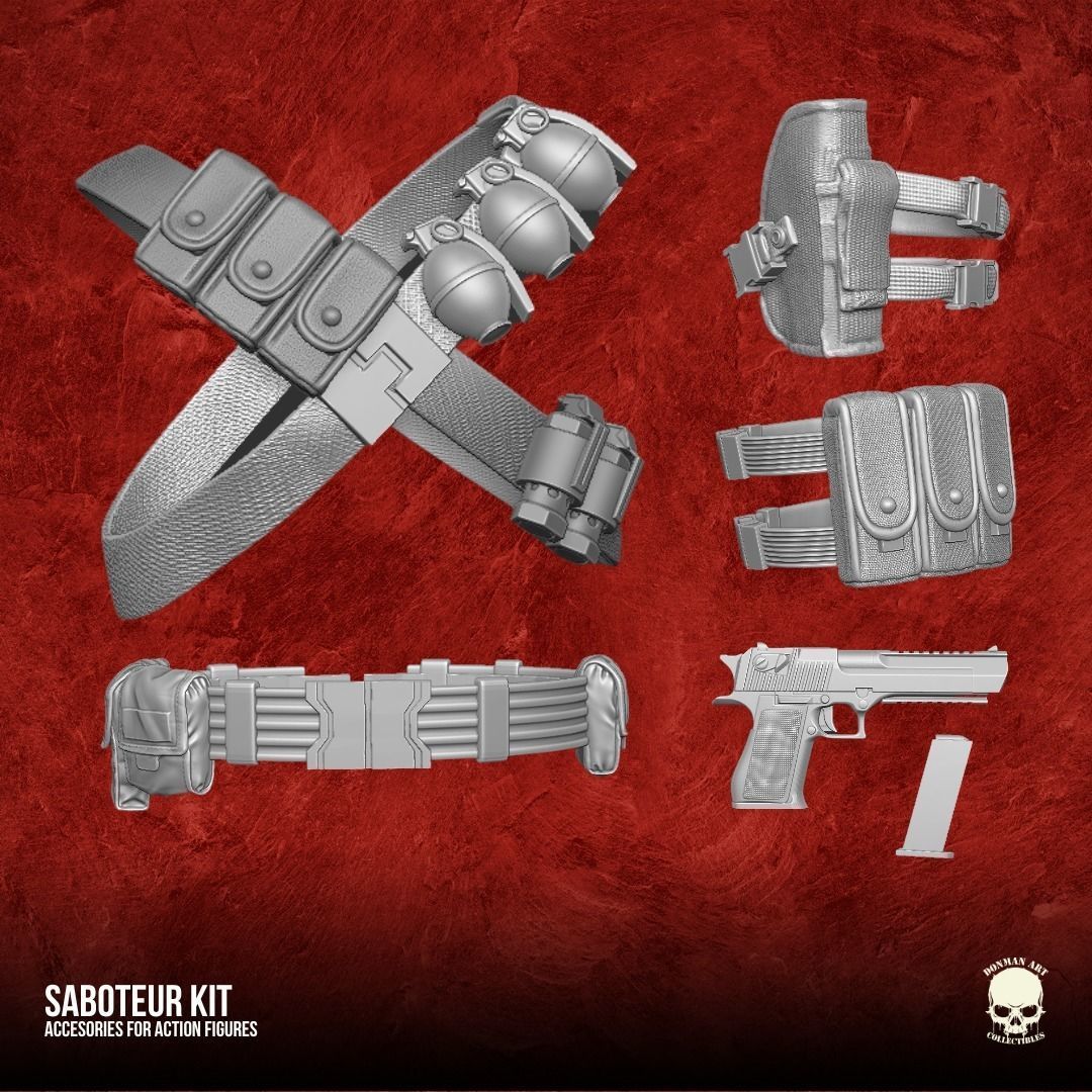 Saboteur Kit 3D printable files for Action Figures 3D print model_23