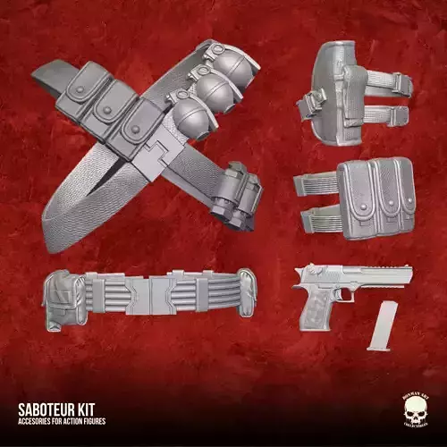 Saboteur Kit 3D printable files for Action Figures