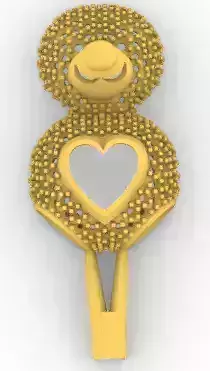 Gold bear and gems Oso de oro y gemas 3D print model