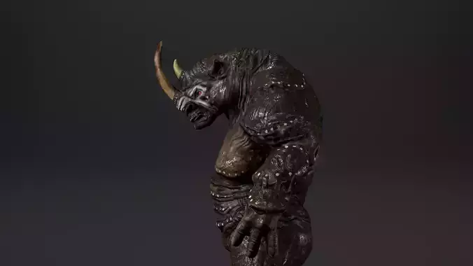 RHINO WEREWOLF Low-poly 3D model