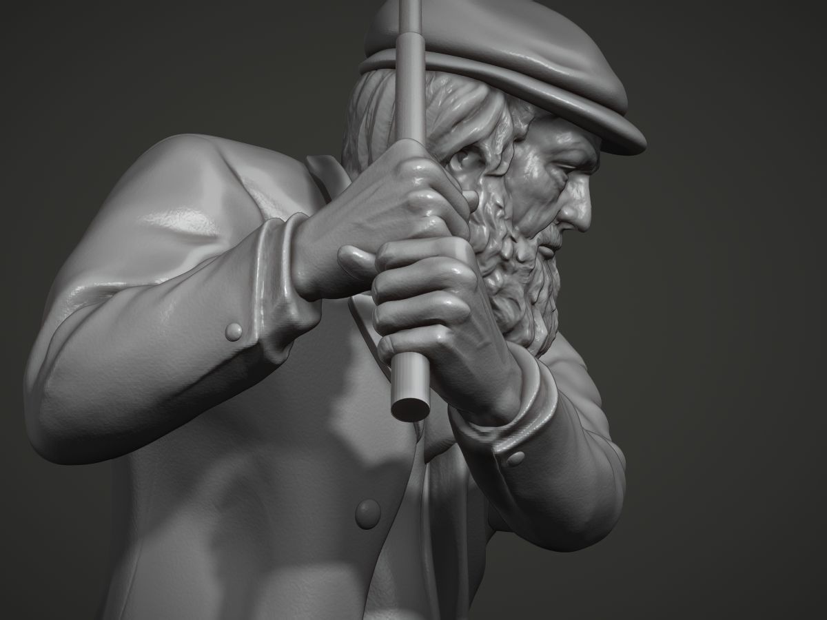Old Tom Morris Sculpture - Old Golfer 3D print model_7