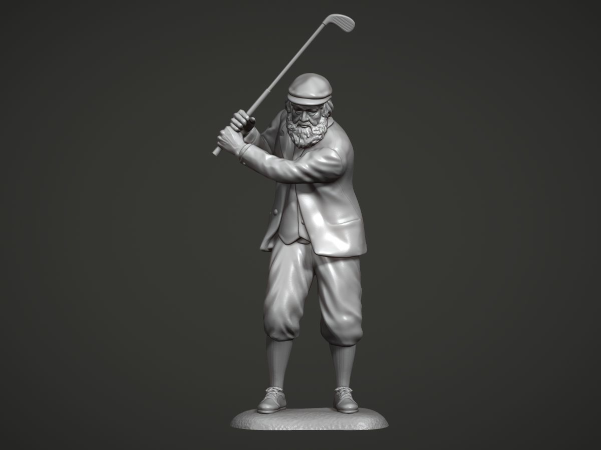 Old Tom Morris Sculpture - Old Golfer 3D print model_2