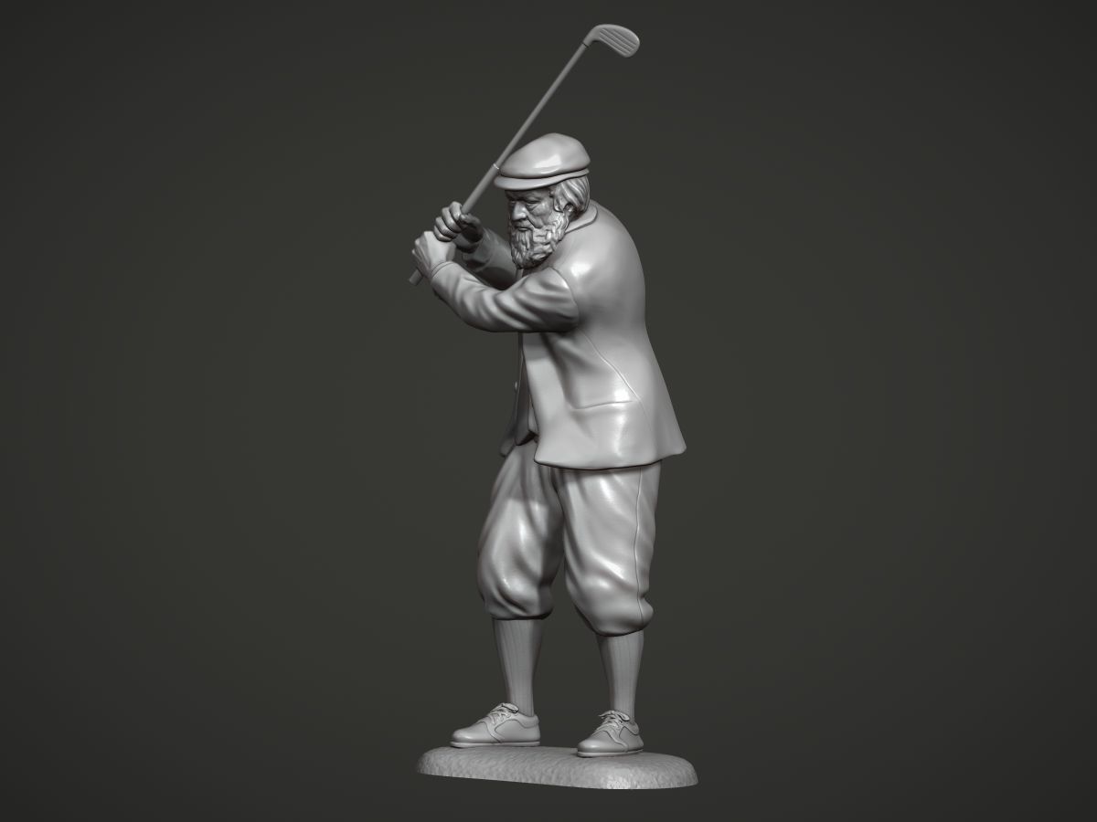 Old Tom Morris Sculpture - Old Golfer 3D print model_6