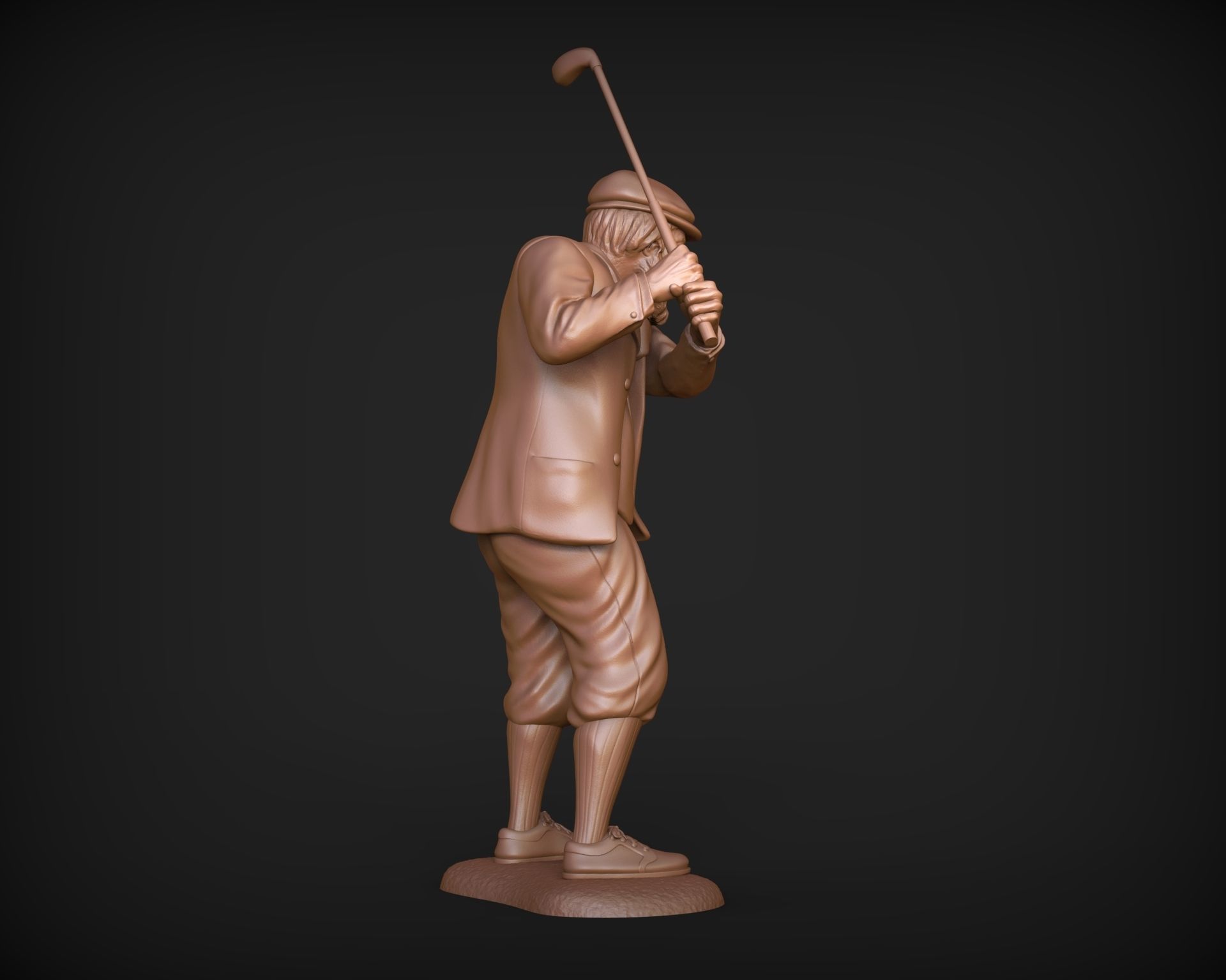 Old Tom Morris Sculpture - Old Golfer 3D print model_17