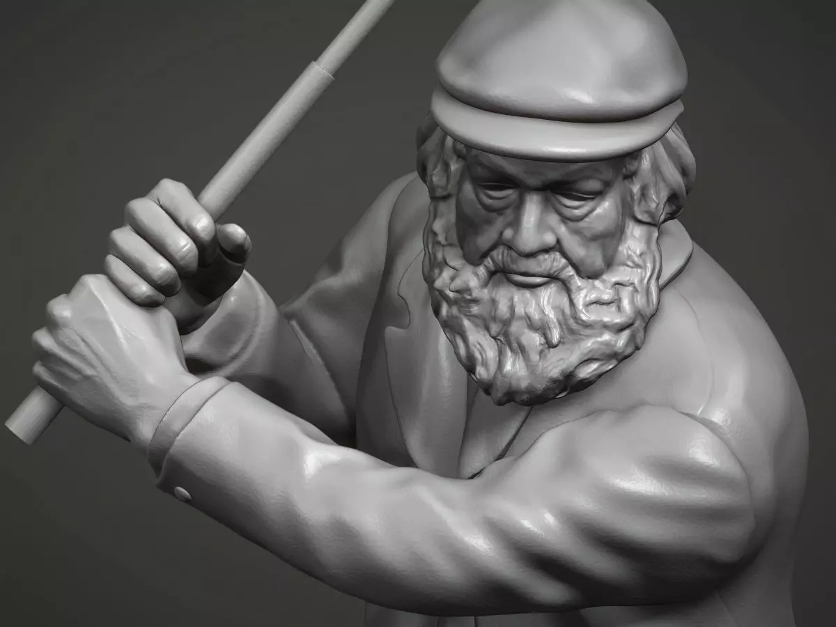 Old Tom Morris Sculpture - Old Golfer 3D print model_0
