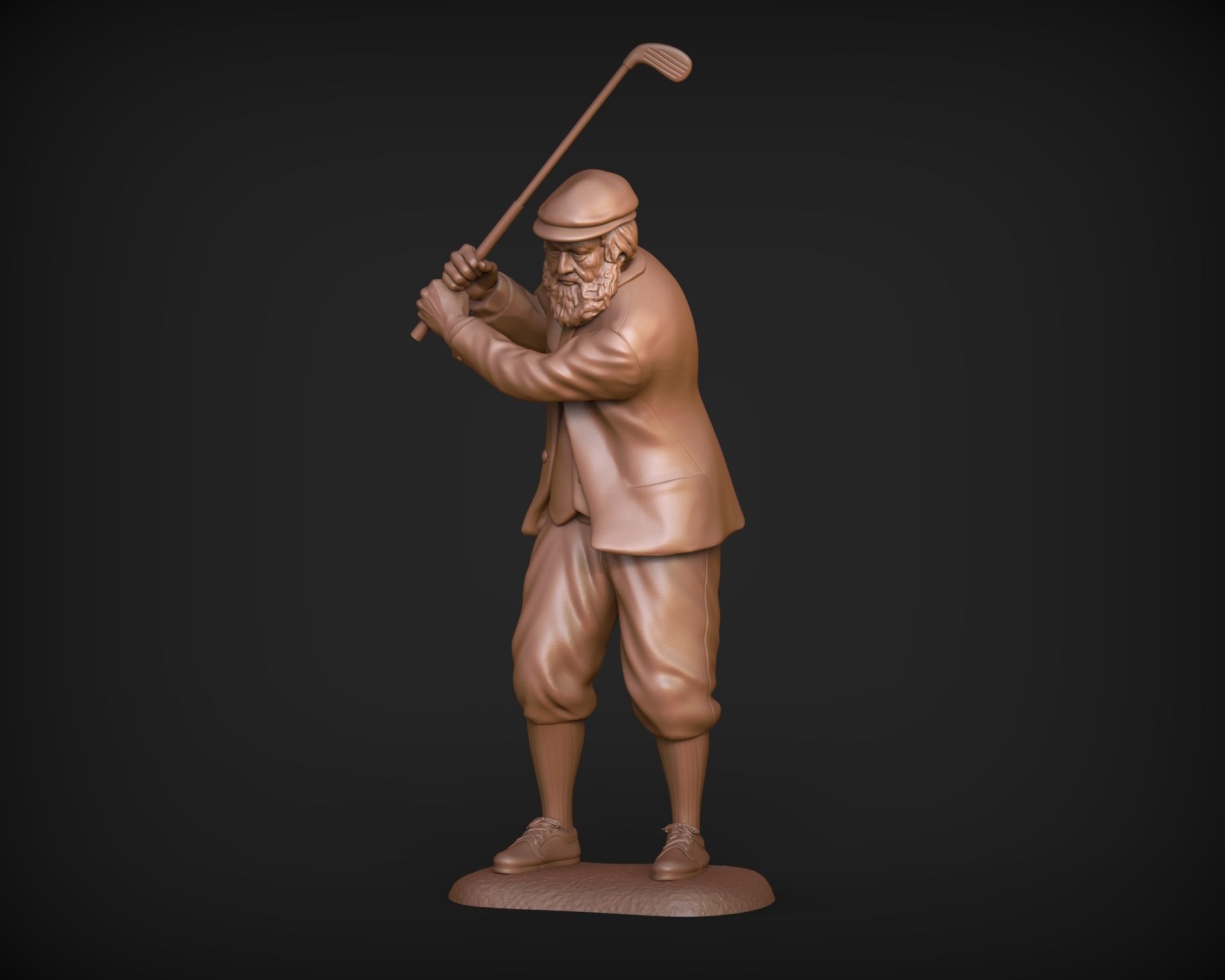 Old Tom Morris Sculpture - Old Golfer 3D print model_28