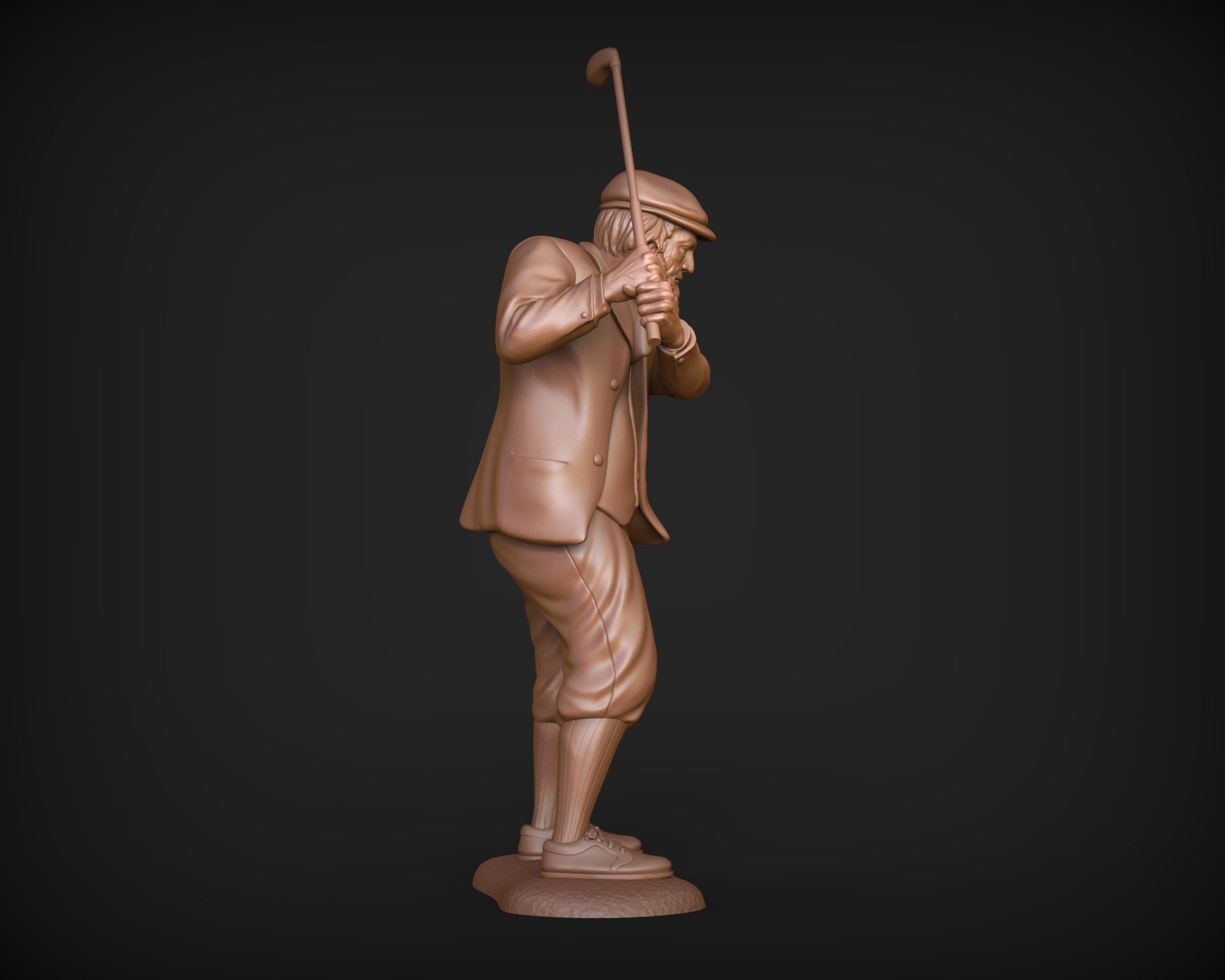Old Tom Morris Sculpture - Old Golfer 3D print model_16