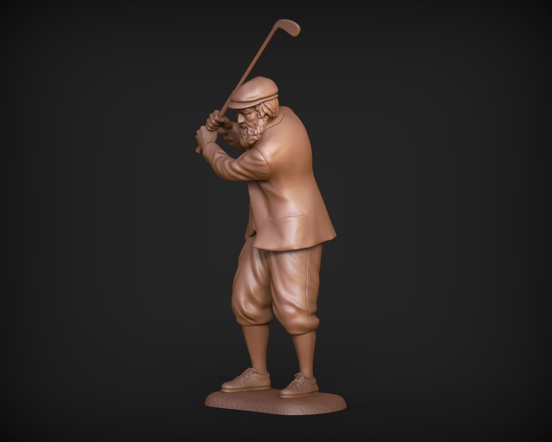 Old Tom Morris Sculpture - Old Golfer 3D print model_27