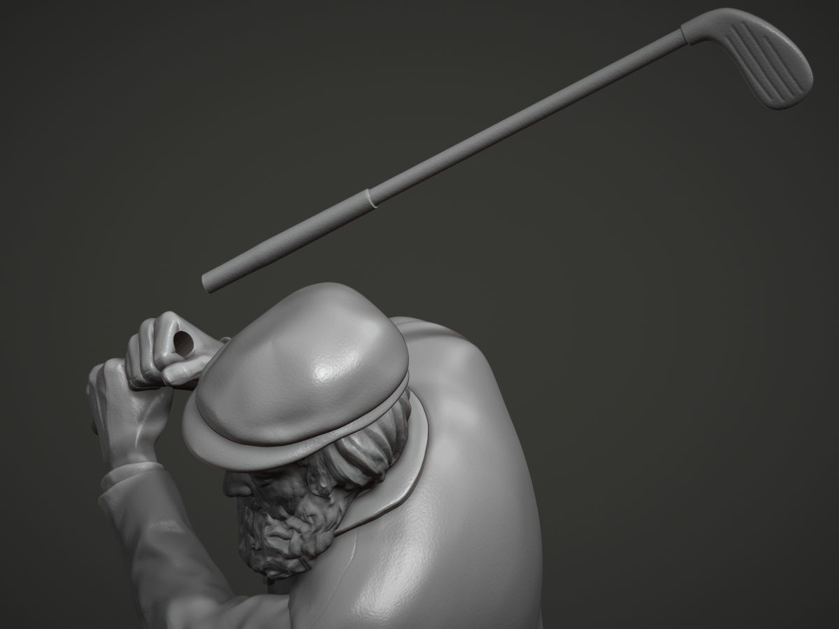 Old Tom Morris Sculpture - Old Golfer 3D print model_10