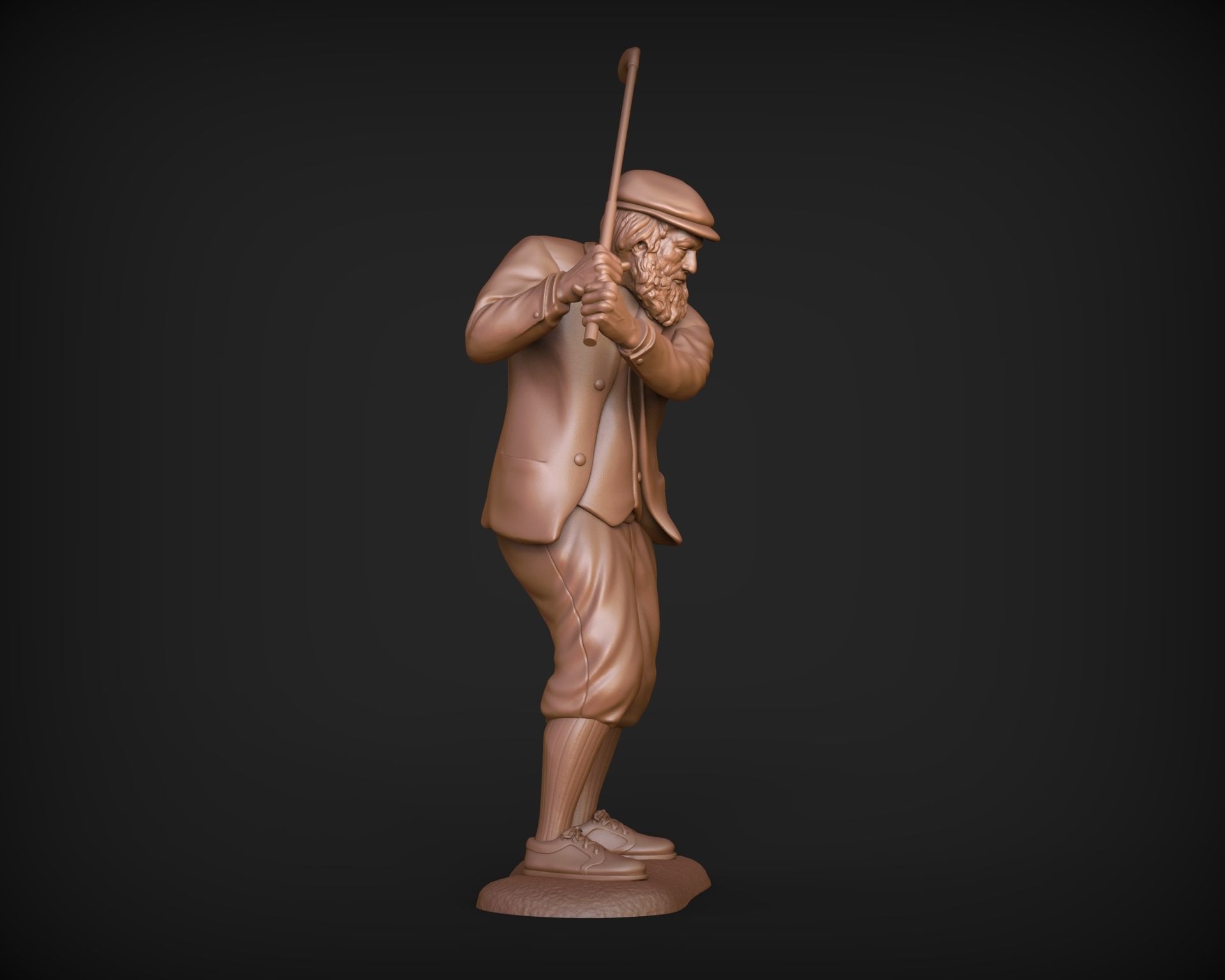 Old Tom Morris Sculpture - Old Golfer 3D print model_15