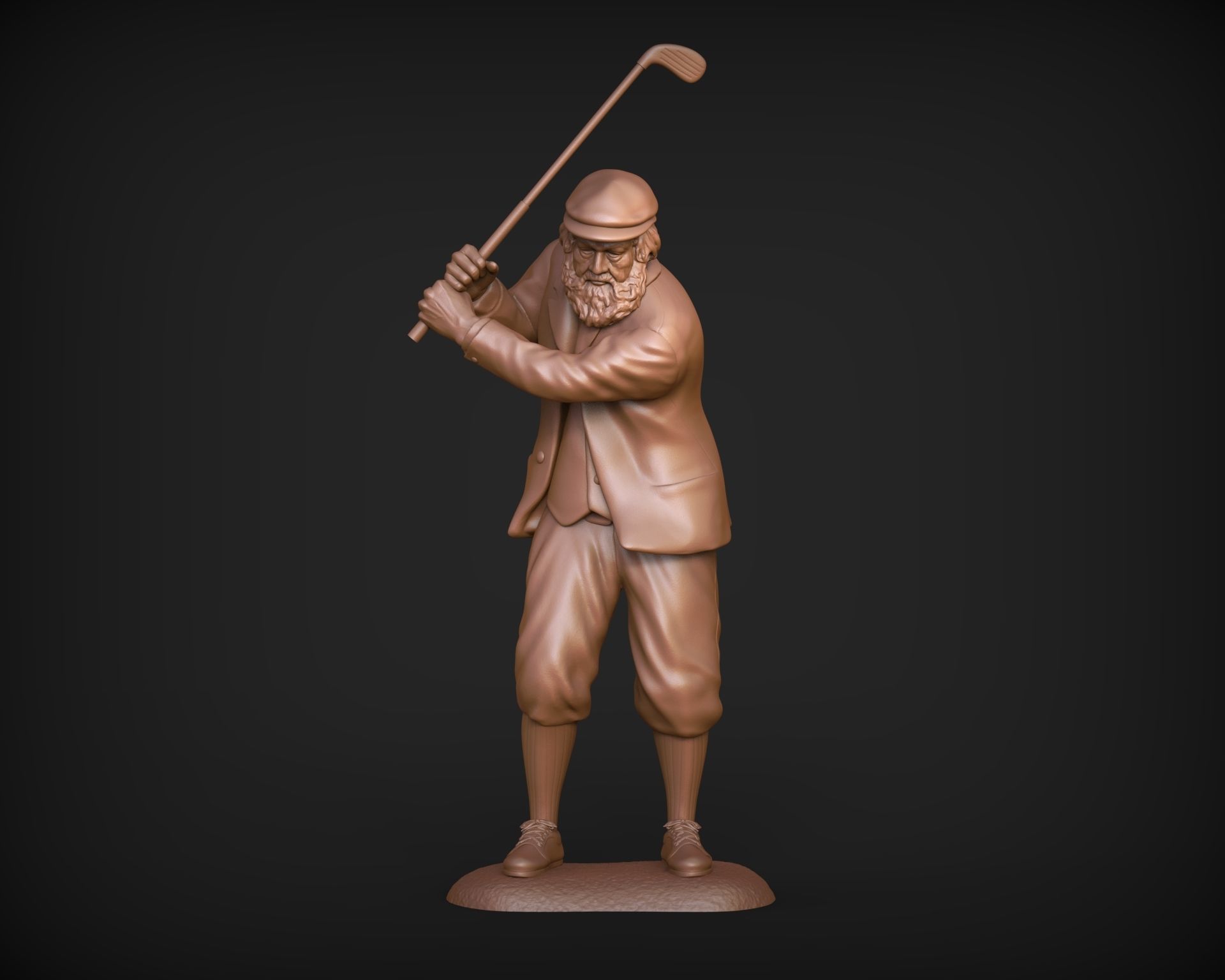 Old Tom Morris Sculpture - Old Golfer 3D print model_11