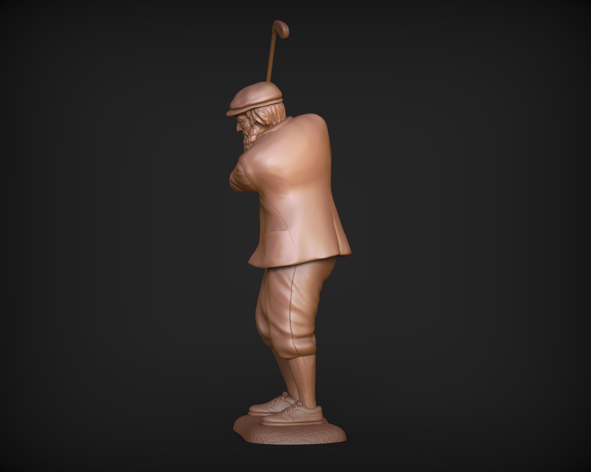 Old Tom Morris Sculpture - Old Golfer 3D print model_25