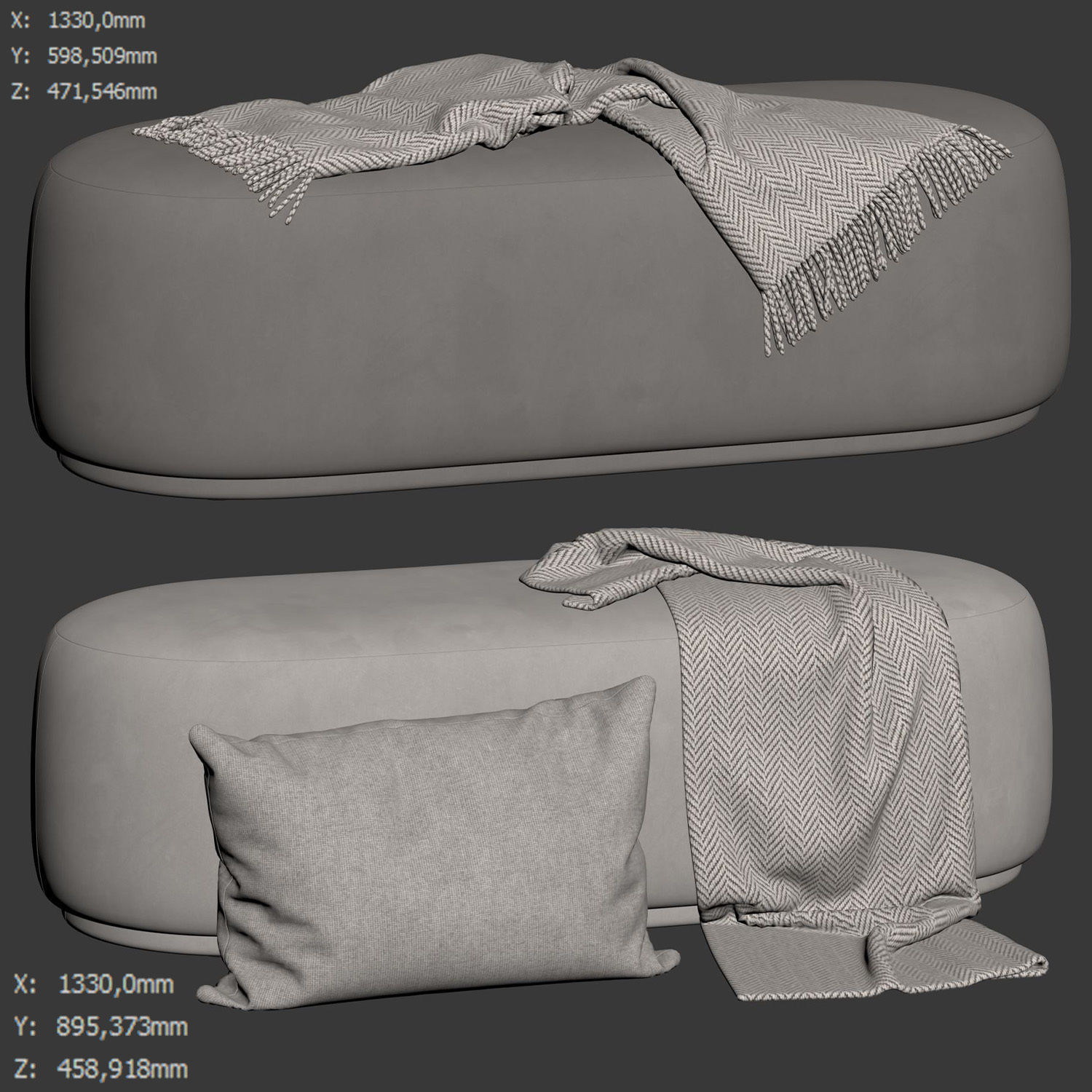 Stock Helsinki Bench 3D model_5