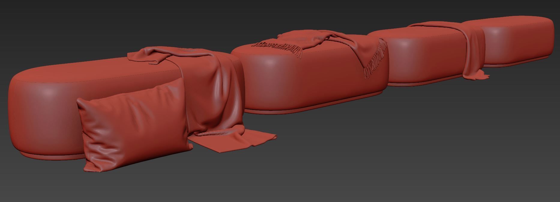 Stock Helsinki Bench 3D model_12