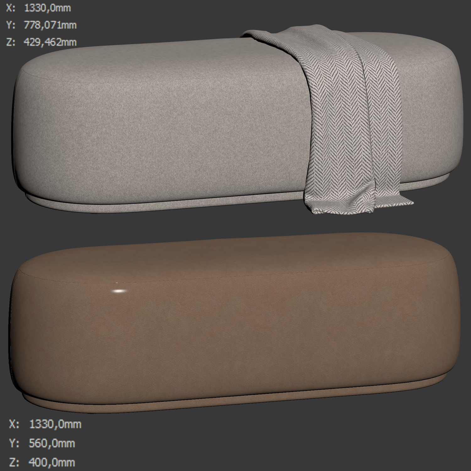 Stock Helsinki Bench 3D model_6