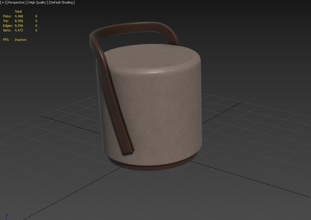Pouf M08 Low-poly 3D model_7