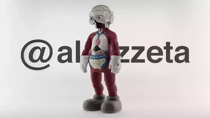 Kaws Entired Flayed Open for Print 3D print model