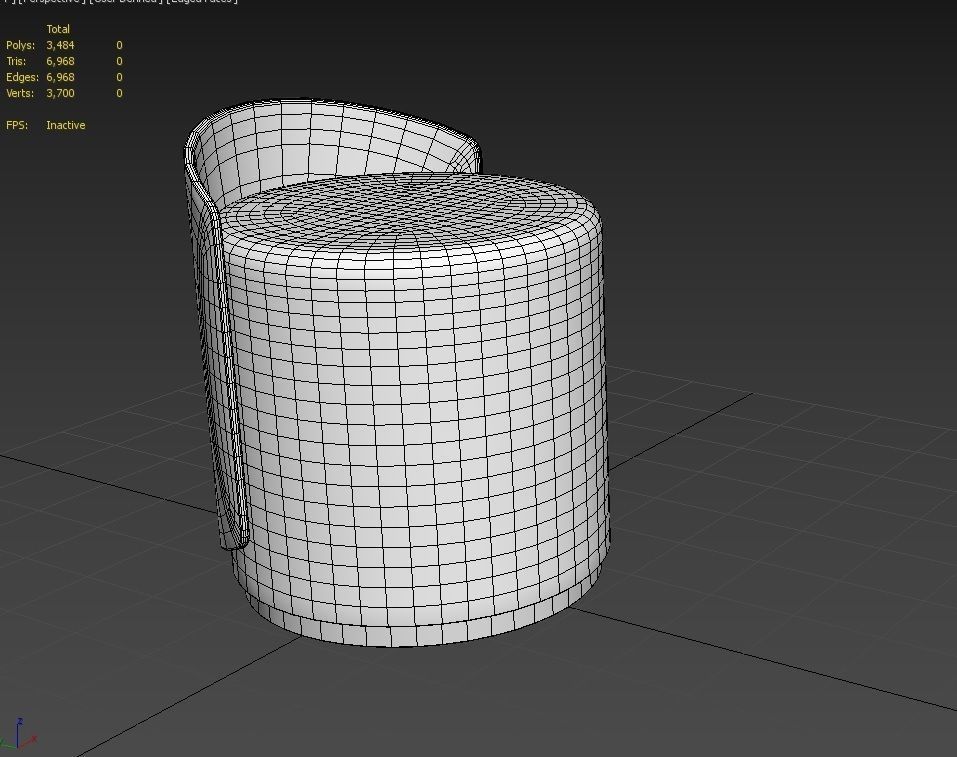Pouf M09 Low-poly 3D model_6