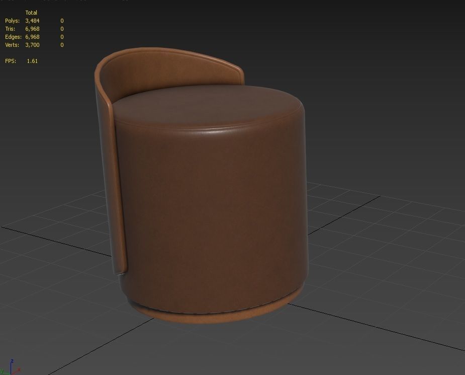 Pouf M09 Low-poly 3D model_7