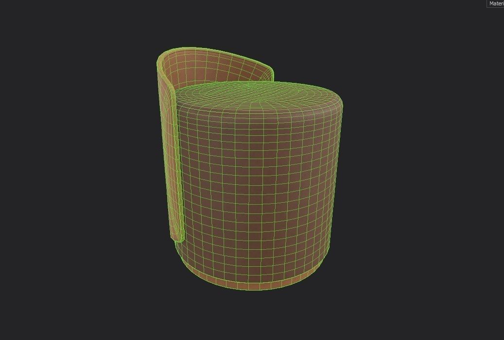 Pouf M09 Low-poly 3D model_1