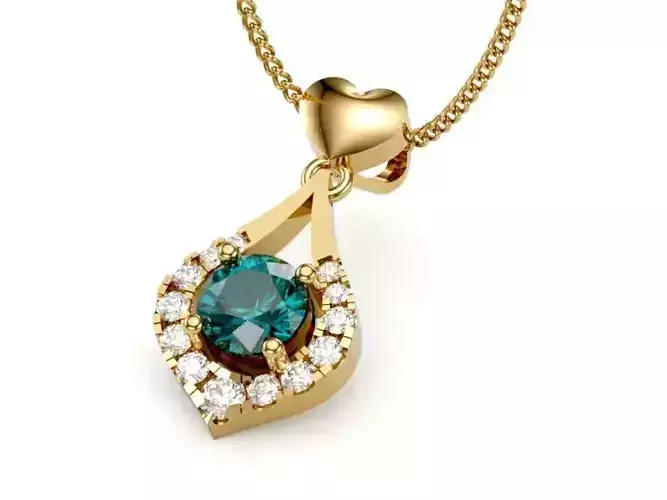 Diamond Women Pendant Yellow Gold LT-2308-034