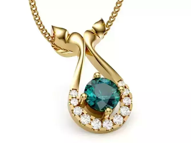Diamond Women Pendant Yellow Gold LT-2308-036