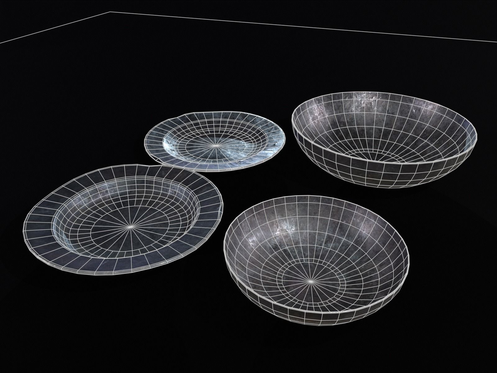 Medieval Iron Dishes Set Low-poly 3D model_23