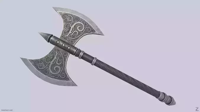 Fantasy axe Low-poly 3D model
