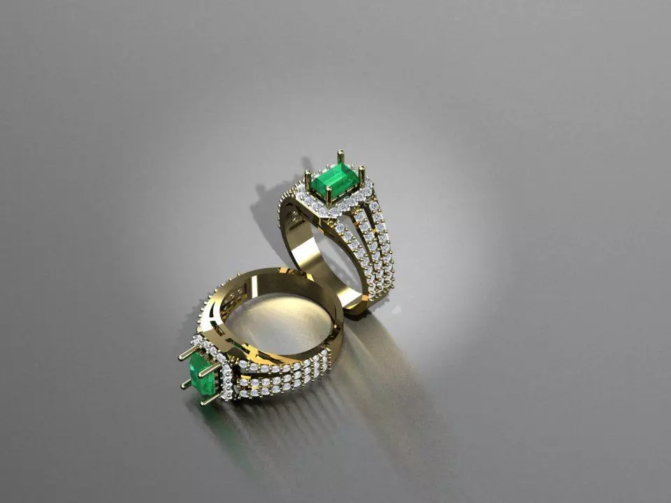 Diamond Style Ring 3D print model_0