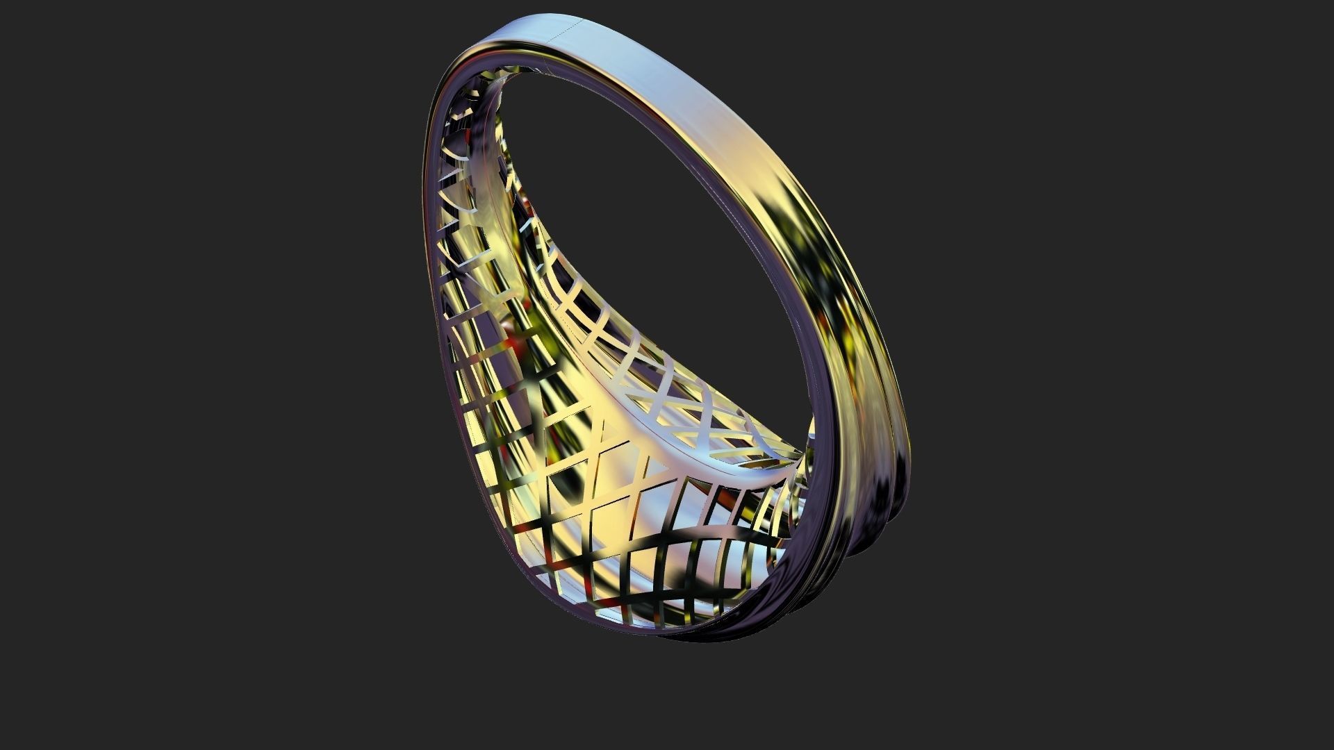 Wavy gold ring 3D print model_11