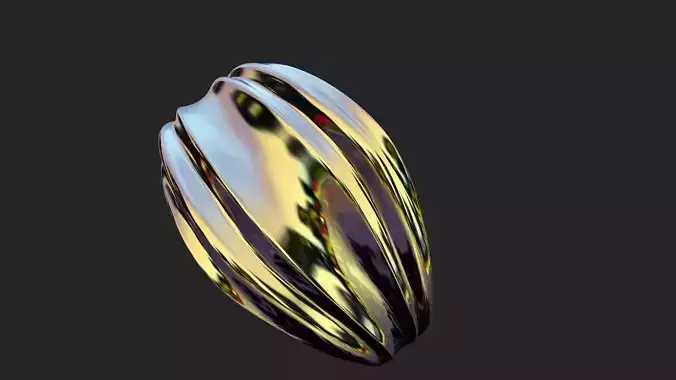 Wavy gold ring 3D print model