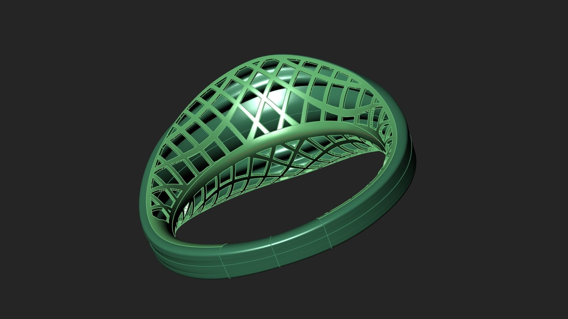 Wavy gold ring 3D print model_3