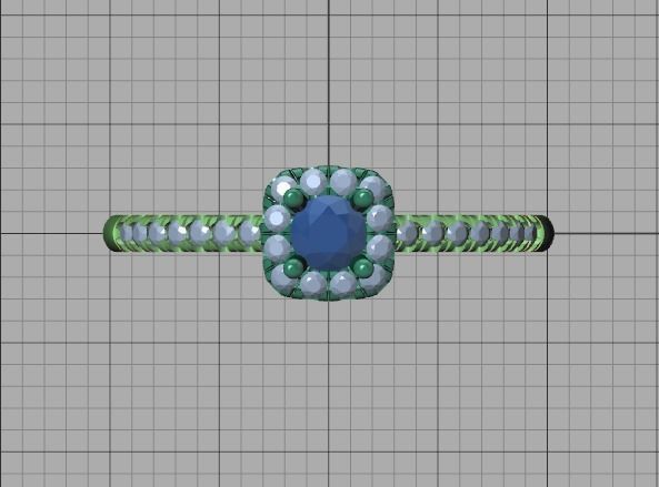 Cushion Halo Engagement Promise Ring 3Dprint model  3D print model_38