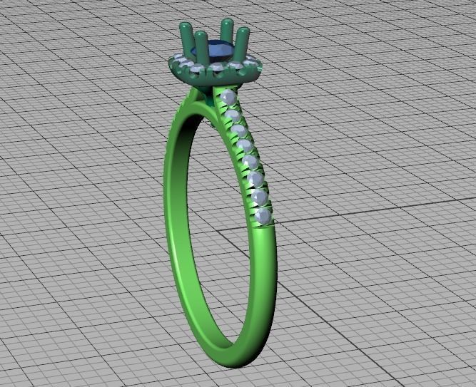 Cushion Halo Engagement Promise Ring 3Dprint model  3D print model_41
